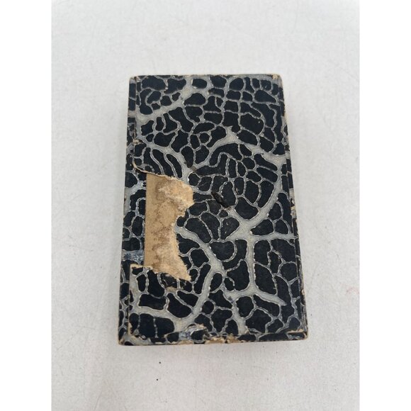 Vintage Red Mini Leather Compact With Mirror & Powder Puff In Textured Black Box - Picture 8 of 10